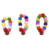 4pcs Festival Plush Pet Collars with Pompoms Bells Charm Colorful Furry Birthday Collar for Cats and Dogs
