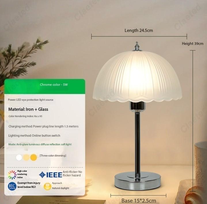 Creative New LED Glass Small Table Lamp Living Room Study Bedroom Bedside Atmosphere Decorative Lighting