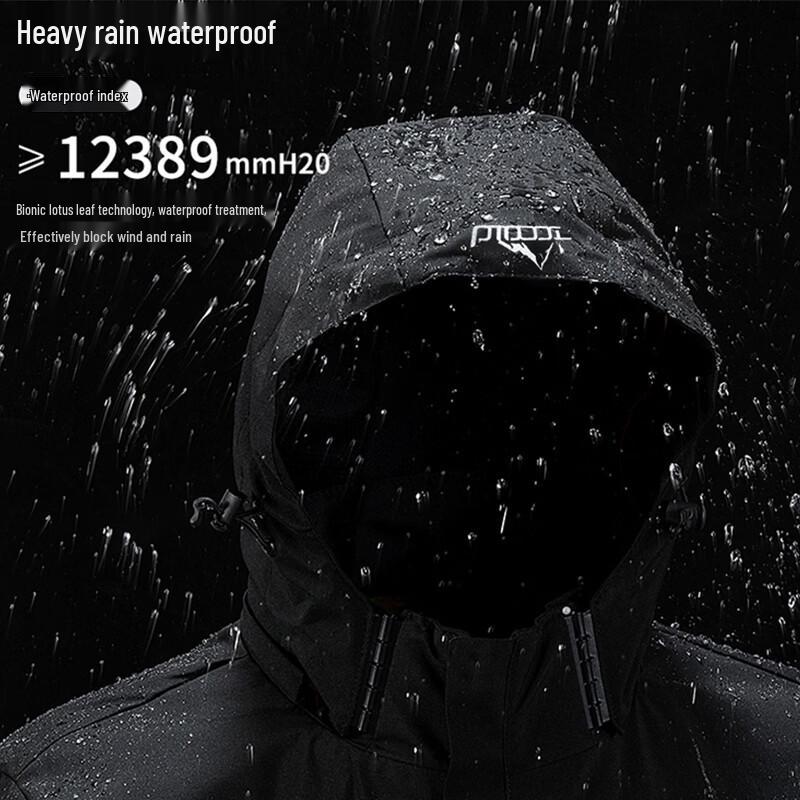 JEEP SPIRIT Men's Autumn/Winter Fleece-Lined Hooded Windbreaker Jacket