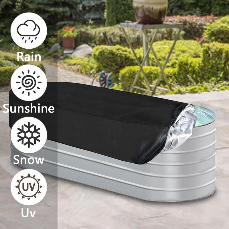 Outdoor Oval Stock Tank Pool Cover Swimming Pool Cover Waterproof Stock Tank Cover With Storage Bag Oxford Bathtub SPA Cover