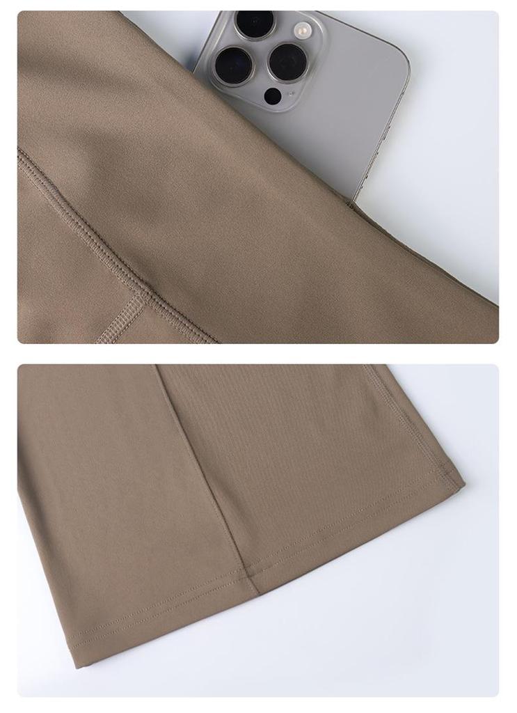 High-Waisted Micro-Flare Nude Yoga Pants: Butt Lifting, Skin-Friendly, High Elasticity, Slimming Sportswear for Women.