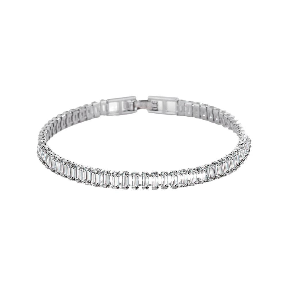 Korean Trendy Square Crystal Bracelet: Versatile Women's Jewelry for Couples