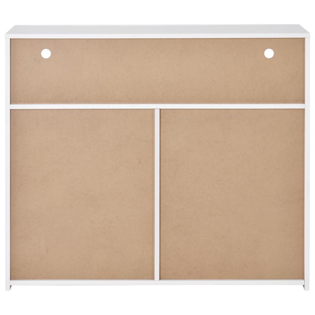 (316190194WAA) Chest Sideboard White Living Room Storage Cabinet High Gloss with LED Light, Modern Kitchen Buffet Wood Display Cabinet TV Stand