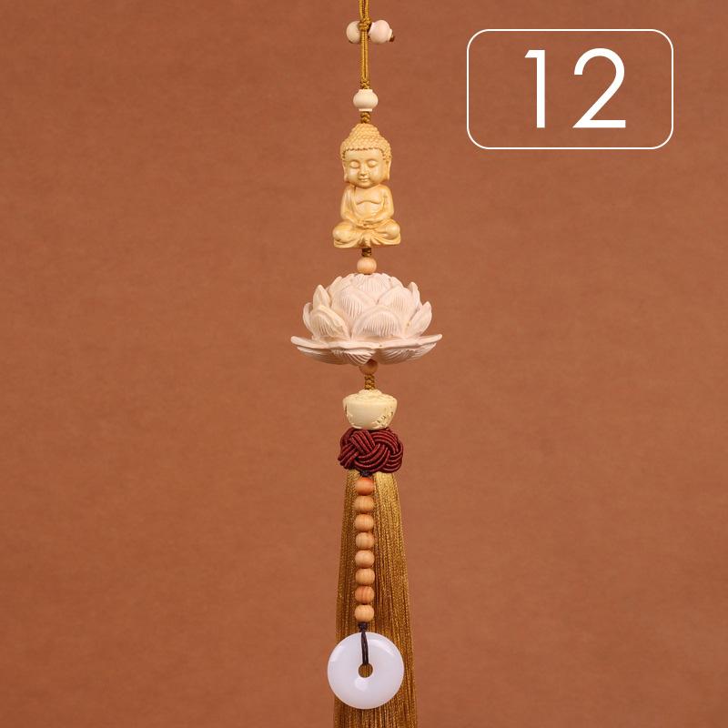 

Новый деревянный лотос подвеска для автомобиля украшение счастливый драгоценный камень зеркало заднего вида безопасность подвеска безопасное вождение аксессуары для салона автомобиля