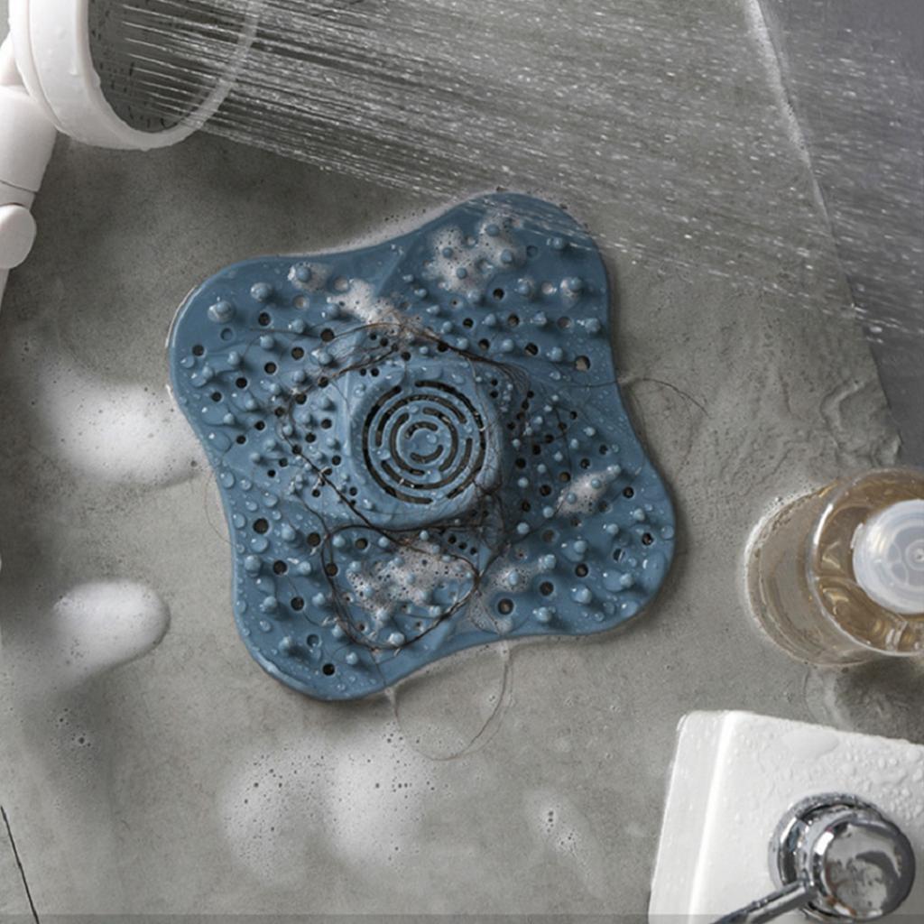 Shower Drain Hair Catcher Prevent Clogging Reusable Silicone Floor Drain Filter Cover for Bathroom