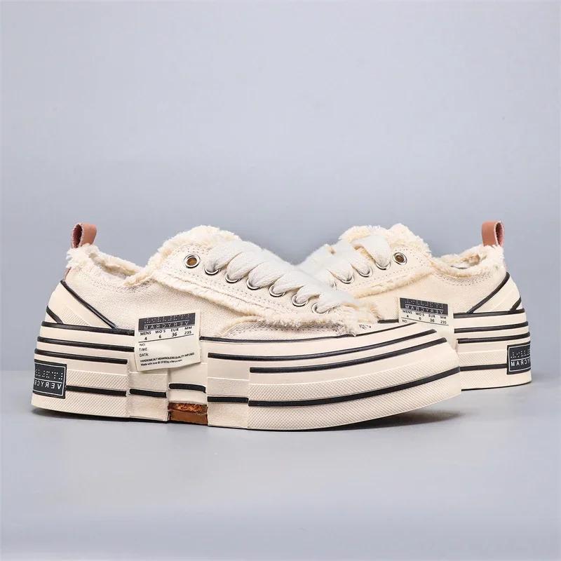 Multi functional canvas shoes for spring and summer, comfortable, thick soled, wear-resistant, casual board shoes