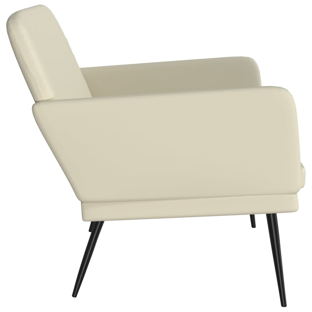 Cream Colored Sofa Bench 107 x 80 x 81 cm Faux Leather