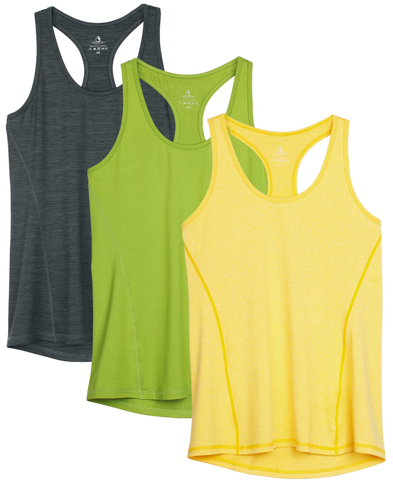 

Майки Спортивные Активные Дышащие Быстросохнущие Легкие Спинка-борцовка Для Бега Тренировок Зала Йоги 3 шт. Омбре [icyzone] Женские (XS, Синий/Спектра