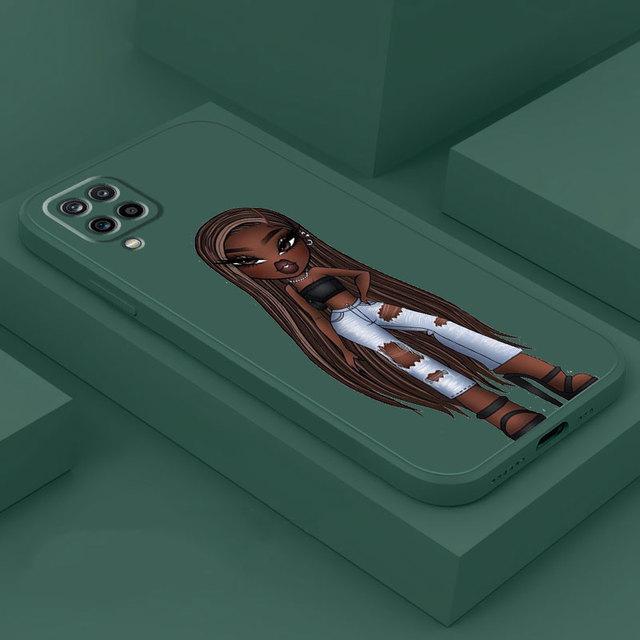 Krásné pouzdro pro panenku Bratz pro Samsung Galaxy A01 A51 A02 A70 A21s A50 A31 A11 A71 A03s M02s Square Liquid Cover Armor Luxury