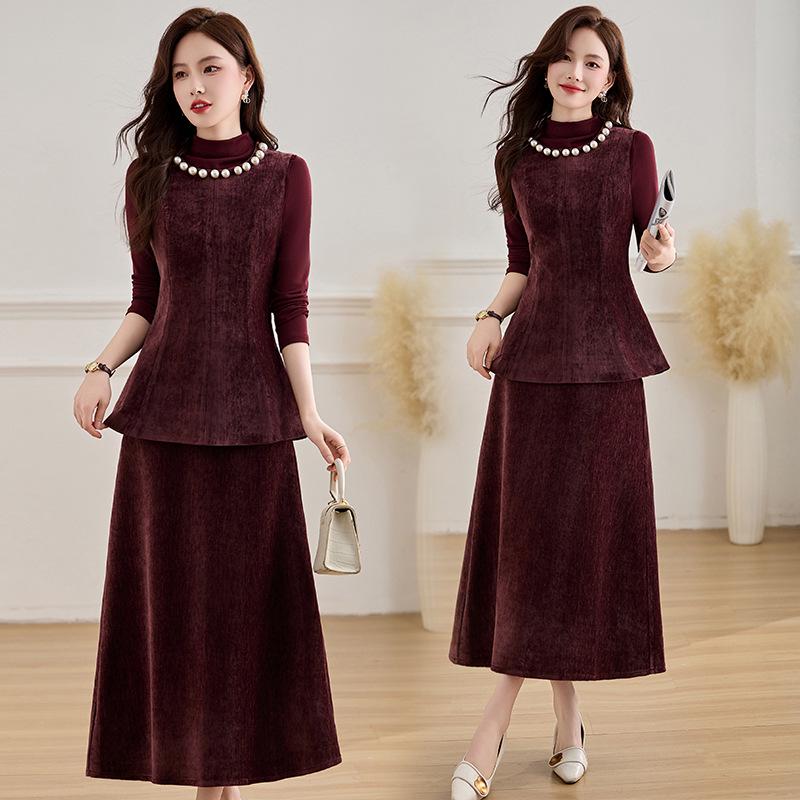 

Мода Весна 2025: Стильный комплект-тройка – рубашка с полувысоким воротником, жилет и юбка (JX2510). M (90-110 jin)