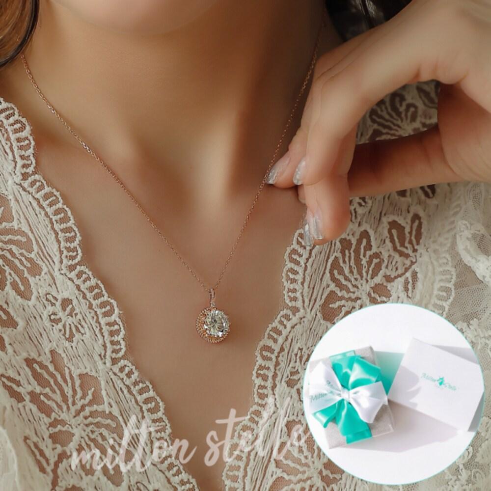 

[92.5 Silver/Tutto Di Me] Regalo 925 Silver Necklace+Handmade+ white