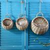 Handwoven Willow Wall Hanging Basket Decor Indoor Plants Rustic Boho Home Small Medium Large Sizes