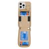 For iPhone 15 Pro Max Case with Zipper Pouch/Ring Kickstand/Strap Litchi Texture PU + TPU Phone Cover