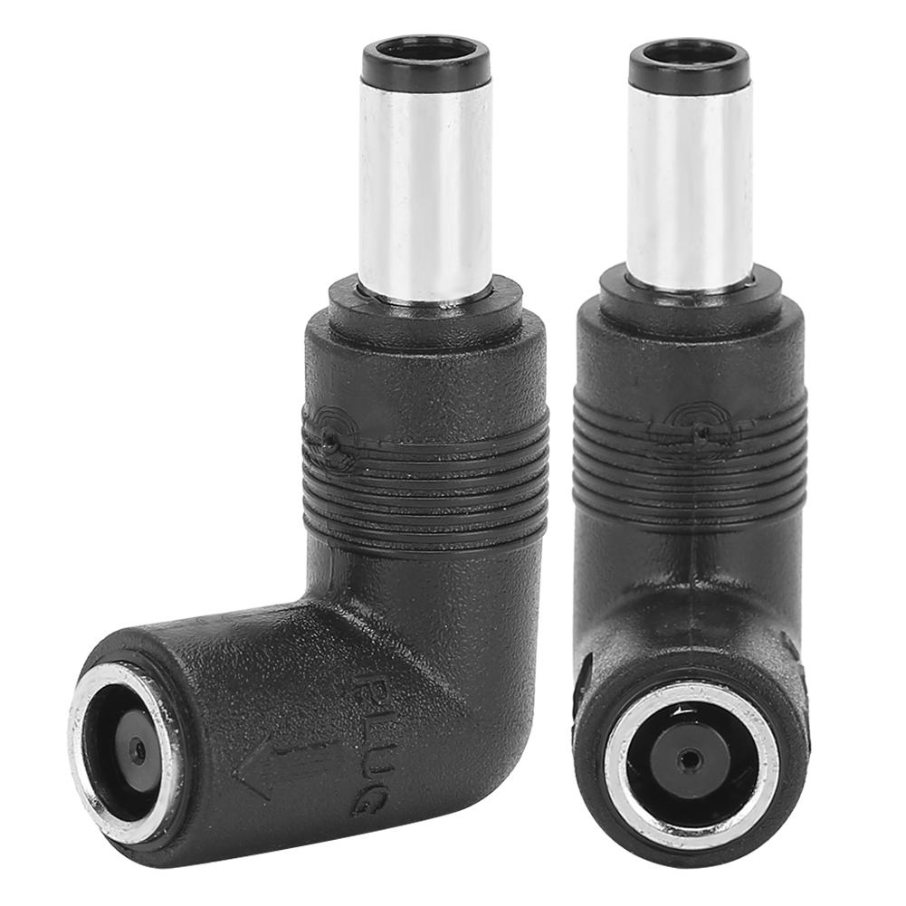 2Pcs Female to Male Adapter Black for HP Dell Straight to Elbow 7.4 x 5.0mm to 7.4x5.0mm