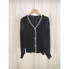 V-neck Patchwork Women's Short, Stylish, Thin Long-sleeved Top