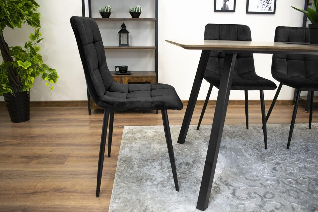 KARA Chair - Black Velvet X 4