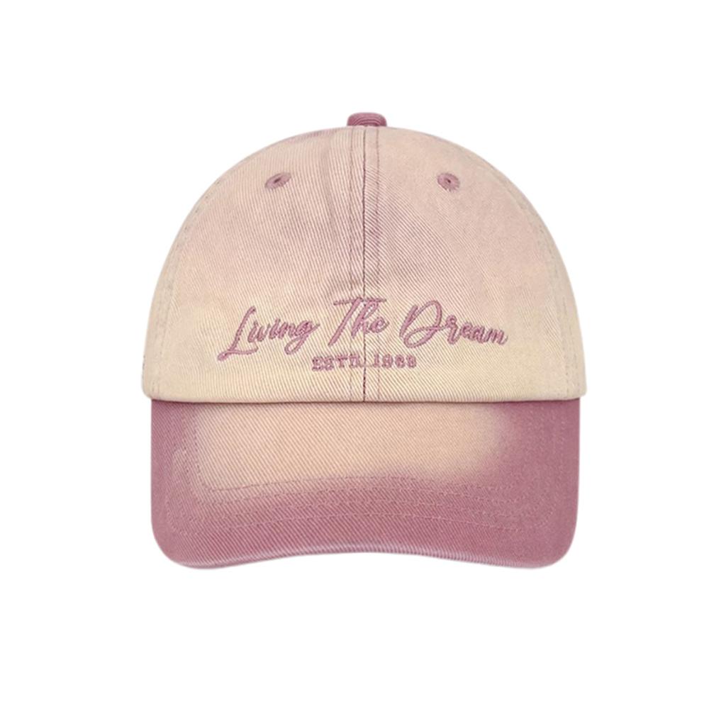 Women Men Baseball Cap, Vintage Denim Hat Embroidery Letters Gradient Color Adjustable Sun Visor Hat