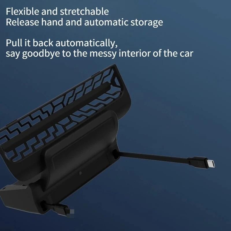 For Tesla Model 3 Highland Model Y Juniper Rear Air Vent Expansion Dock USB Scalable 27W Fast Charging Data Cable Accessories