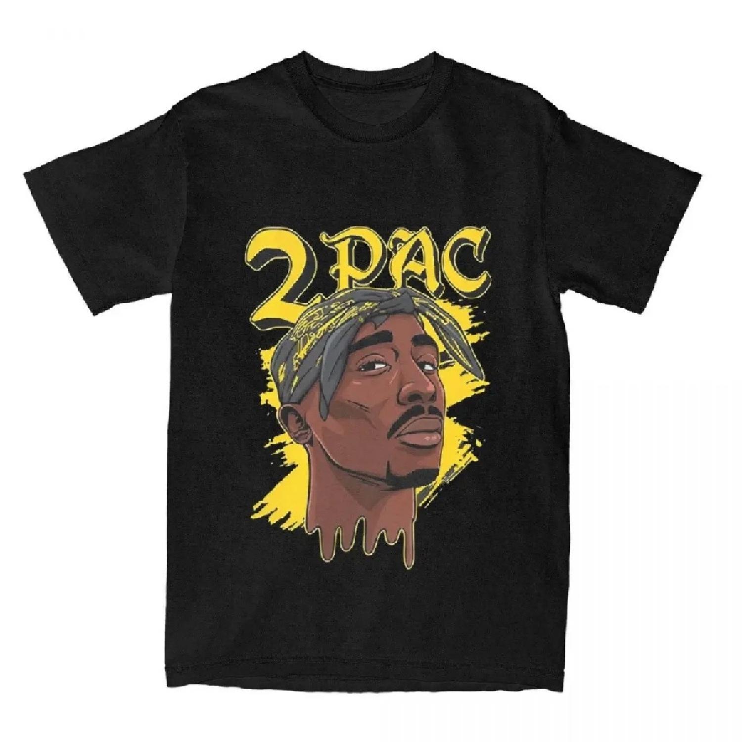 

2PAC Rapper T-Shirt Summer Musician Yellow Y2K Funny T Shirts Pure Cotton Hip Hop Tshirt For CoupleShort-Sleeve Design Top Tees XXXXXL