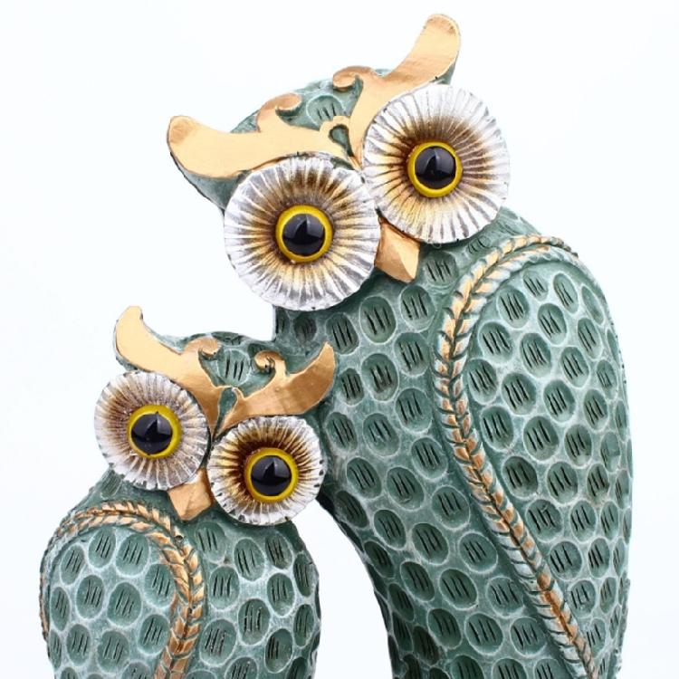 Statues de Jardin Famille Chouettes Accessoires de Jardin Féérique Centres de Table Figurines Animales en Résine Sculptures Cadeau de Pendaison de Crémaillère