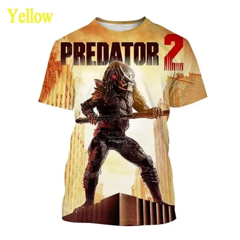 Predator 3d Graphic T-shirt Men's Summer Horror Movie Cool Print T Shirt Fashion Casual Neutral Alien Short Sleeved Harajuku Top