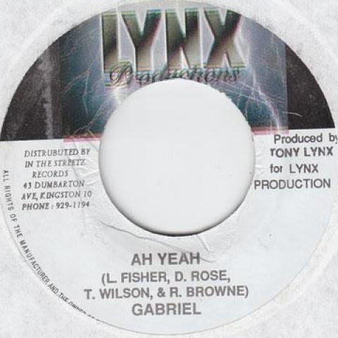 

7-дюймовая пластинка GABRIEL / DUTCH - Ah Yeah / Red Light Lynx 2001 Ямайка Регги, Ска и Даб