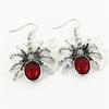 Gothic Retro Black Red Oval Crystal Stereo Simulation Spider Dangle Earrings for Women Hallowmas Party Punk Rock Jewelry Gifts