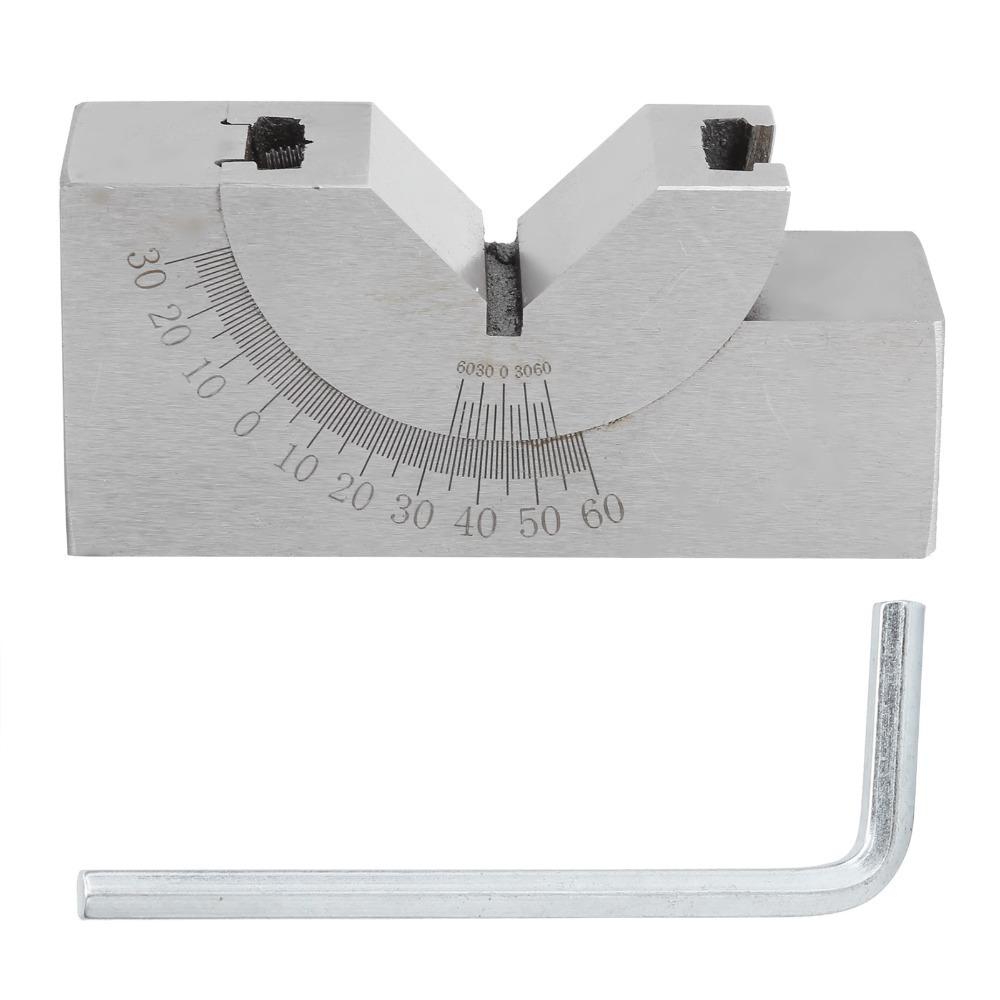 Silver Angle V Block Engraved Scale Micro Adjustable Angle Gauge D Adjustable Angle Gauge