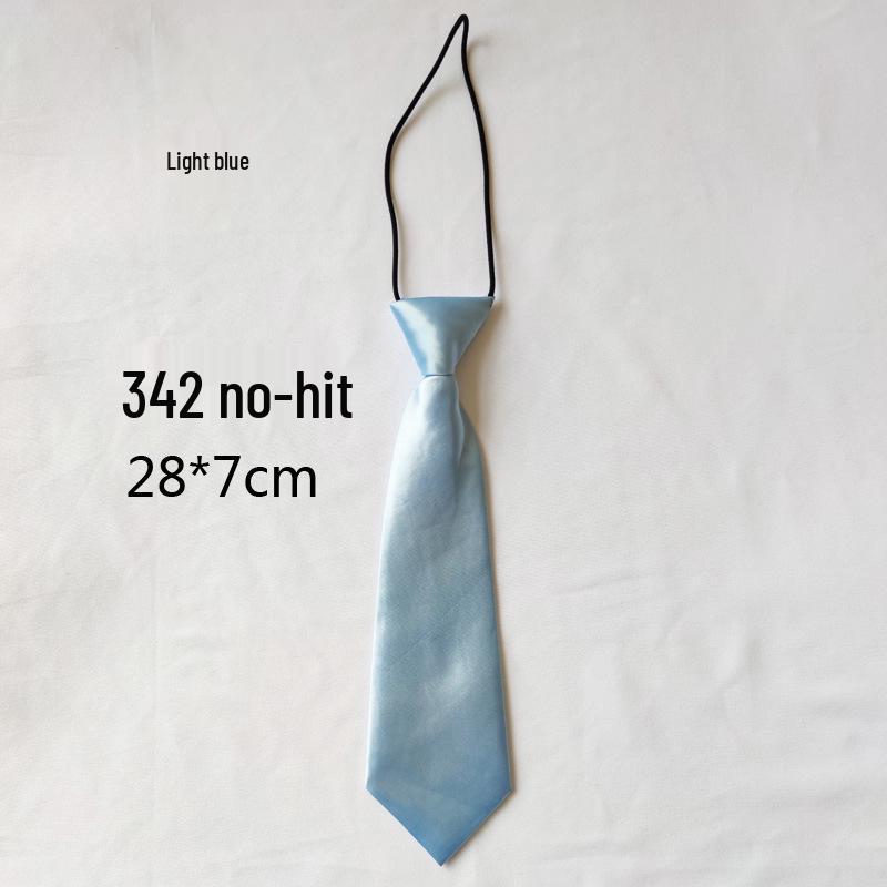 Solid Color Short Pullover with Cute Tie for Women & Children - Casual Uniform Accessory