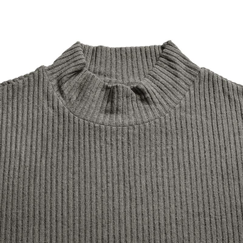 Męski sweter z golfem, z długim rękawem, gruby splot, ciepły, vintage, pulower