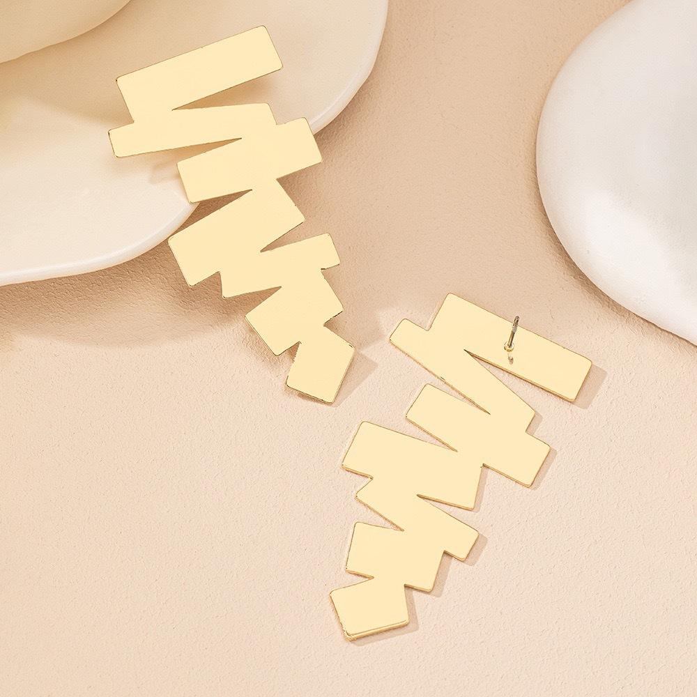 Fashion Personality Geometric Irregular Ladder Trend Temperament Versatile Jewelry Earrings Earrings