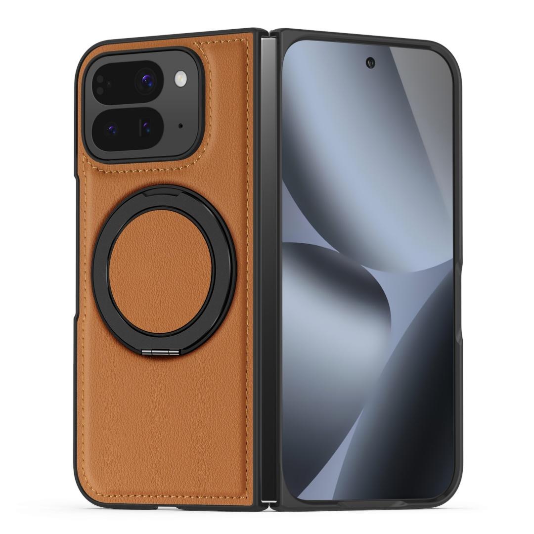 

Embossed PU Leather Case For Google Pixel 10 Pro Fold Magnetic 360° Rotation Metal Stand Comfort Grip Case Cover Artificial leather&Google Pixel 10 Pro Fold