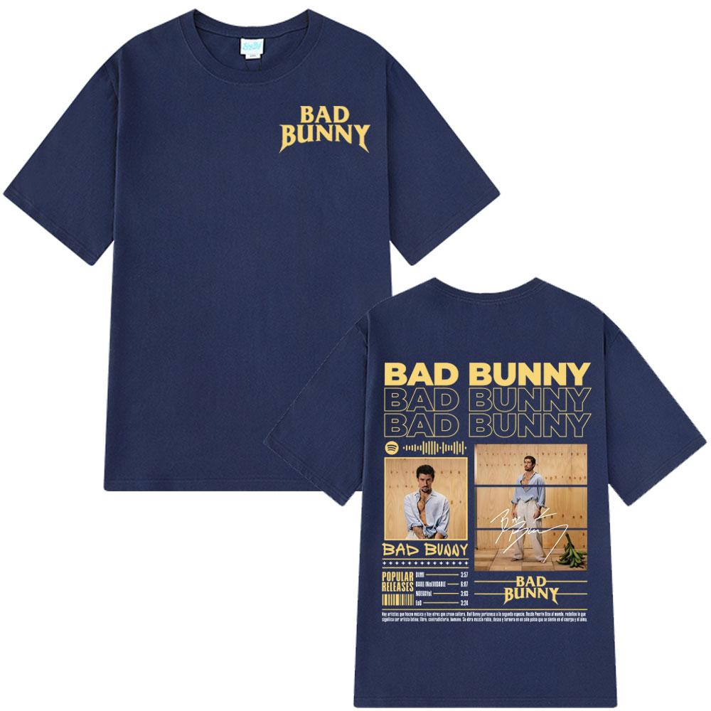 2025 Summer Rapper Bad Bunny Music Album Graphic T Shirt Men Women Harajuku Fashion 100% Pure Cotton Breathable Leisure T-shirt