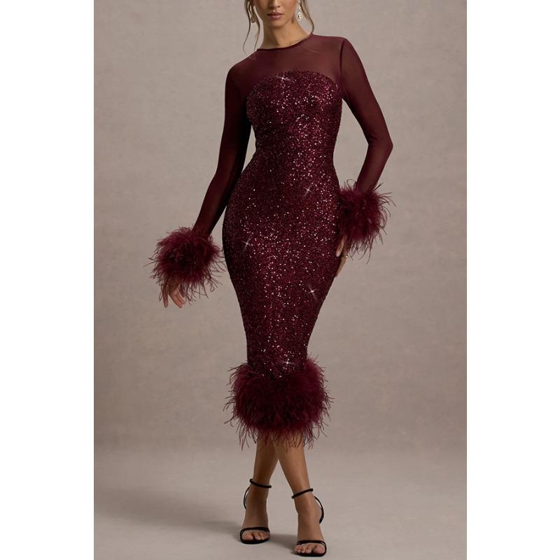 Women's Party Dress Dress Long Sleeve Sequins Tight Women