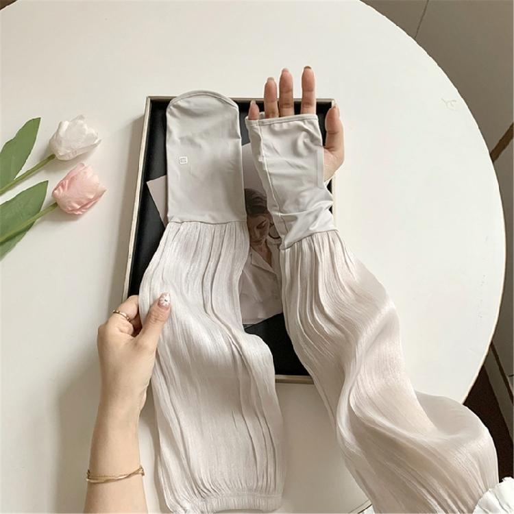 Thin Ice Silk Arm Sleeves Elastic Cuffs Lightweight Comfort For Extended Wear In Warm Climates