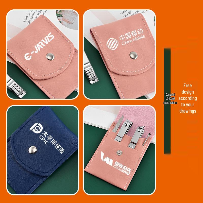 Custom 4-Piece Stainless Steel Nail Care Set: Clippers, Ear Pick, File, and Gift Option