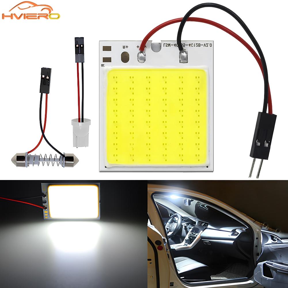 T10 C5W Car Led Cob 16/24/36/48SMD White Parking Bulb Auto Interior Reading Panel Lamp Super Bright Festoon License Plate Lights Dome Lights 6