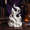 Creative Window Ornament Halloween Flame Ghost Figurine, 3D Printed Spooky Sculpture Fantasy Desktop Accessory with Pumpkins, Abstract Statue