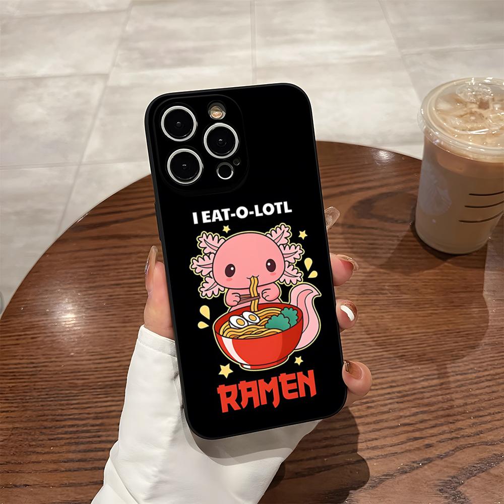 

Axolotl And Ramen Phone Case For 17 Pro Max Iphone 14 Pro Max 12 16 15 13 Pro 11 Xr X Xs 8 7 Plus Back Cover iPhone17Air