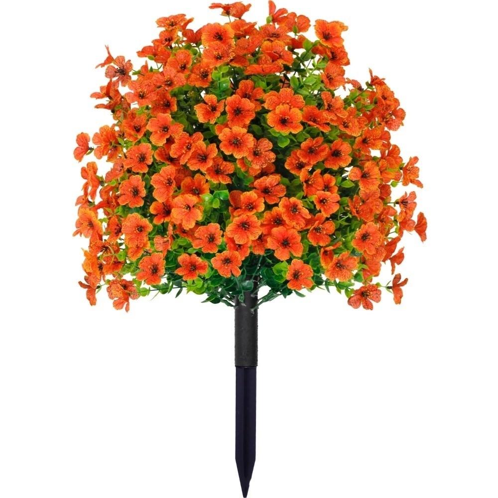 Eucalyptus Flower Artificial Fake Violet Flower Ground Stake Micro Landscaping Fake Violet Flower Ball Yard Art Plastic