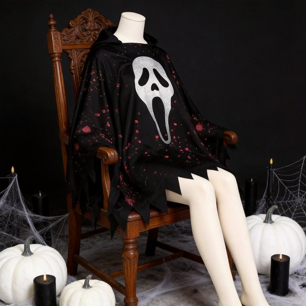 Halloween Ghost Cosplay Costume With Cloak For Women Drama Stage Performances