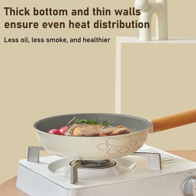 24cm Nonstick Frying Pan Heats Evenly Kitchen Egg Steaks Pan Omelet Pan Oil Controlling Frying Pan for Household Outdoor Camping