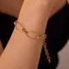 Korean Retro Geometric Patchwork Chain Bracelet for Women, 18K Gold-Plated Titanium Steel Jewelry
