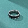 7mm Male Stainless Steel Spinning Rotating Wheat Ear Pattern Ring for Men Punk Anti Stress Jewelry