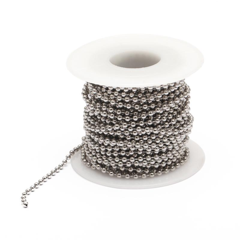 10meters/roll 1.5/2/2.4mm Beaded Ball Stainless Steel Chain Bulk Chains for DIY Necklaces Bracelet Keychain Jewelry Making