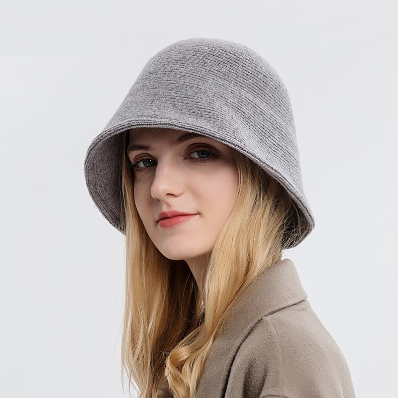 Cappello da pescatore lavorato a maglia autunno inverno Cappello da bacino da donna in tinta unita