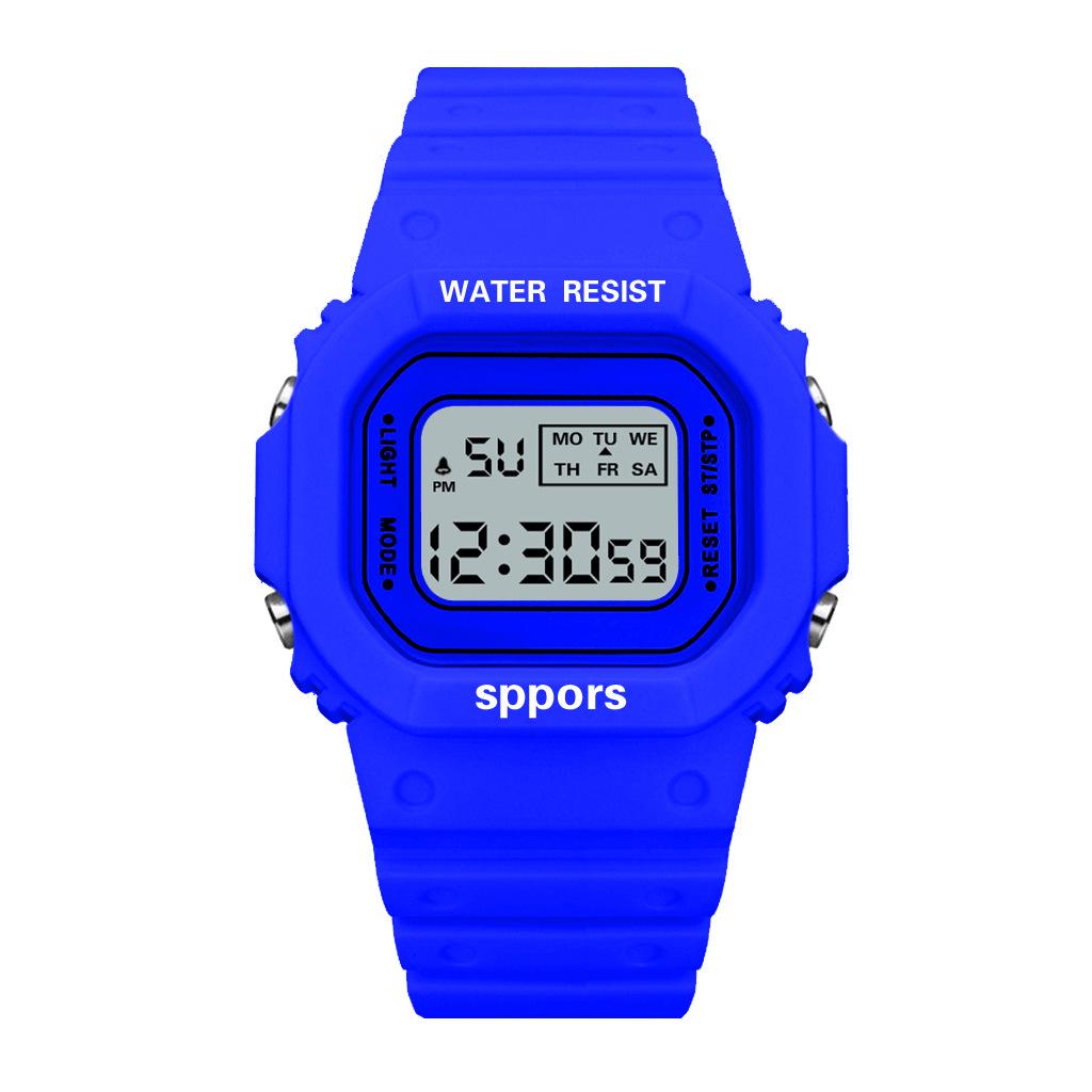 

Спортивные студенческие светодиодные электронные часы для мужчин и женщин квадратные цифровые часы водонепроницаемые резиновые часы сапфировый