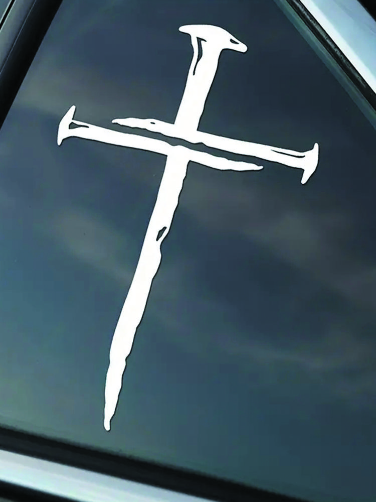 XDS19#12.5x20cm Calcomanías de espada cruzada, calcomanías de vinilo resistentes a la intemperie para ventanas, parachoques, computadora portátil, manualidades - Calcomanías para vehículos de material PVC