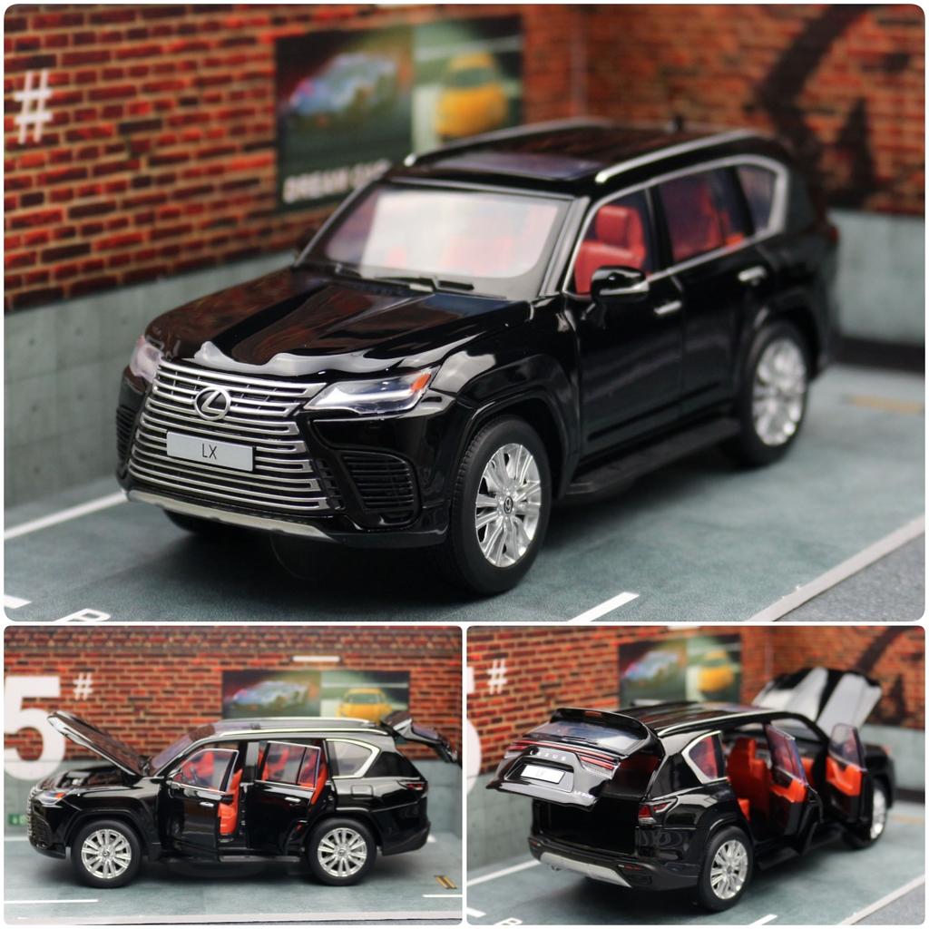 Jucărie mașină sport SUV Lexus LX600 1/32 1:32 JKM Model miniatural turnat sub presiune Vehicul iluminabil Roți fără roți Cadou pentru băieți și copii