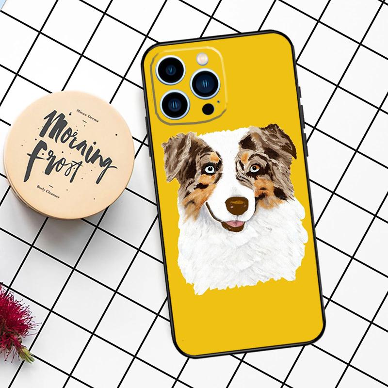 Australian Shepherd Dog Case For iPhone 14 13 12 11 16 15 Pro Max Plus Mini X XR XS Max 7 8 Soft TPU Back Cover